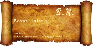 Brosz Malvin névjegykártya